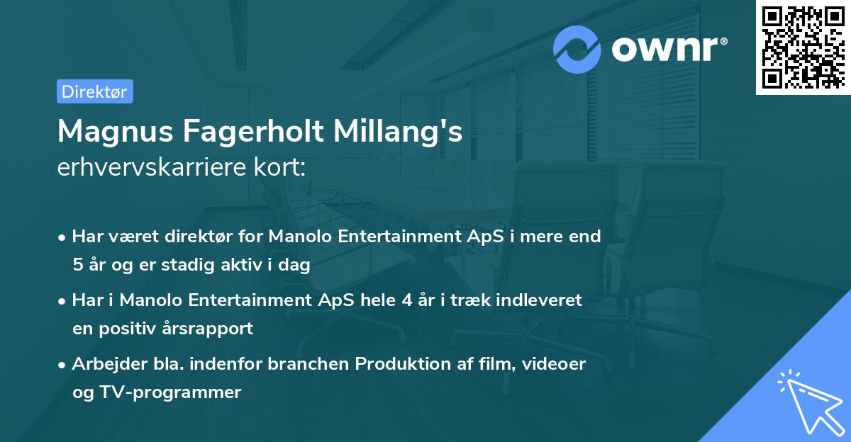 Magnus Fagerholt Millang's erhvervskarriere kort