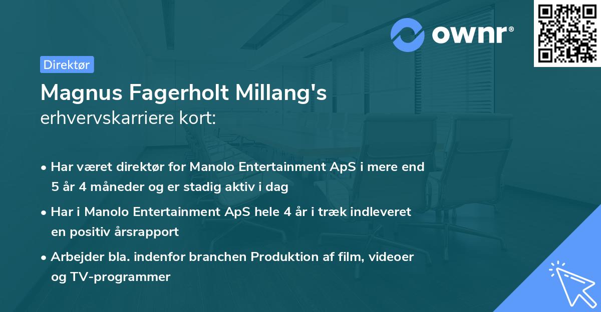 Magnus Fagerholt Millang's erhvervskarriere kort