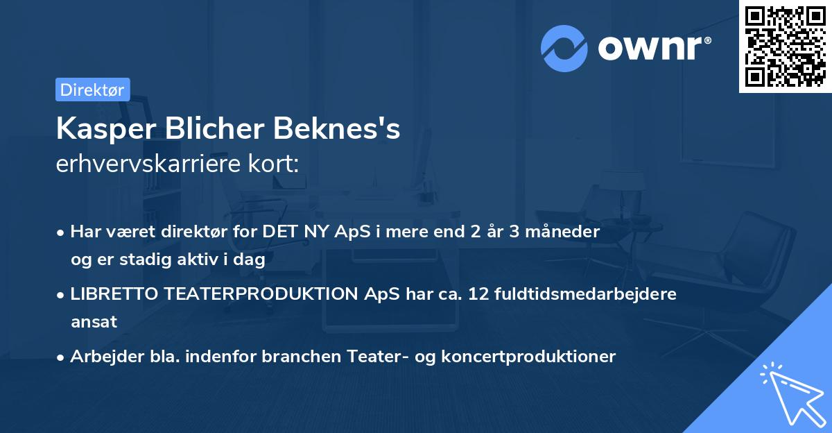 Kasper Blicher Beknes's erhvervskarriere kort