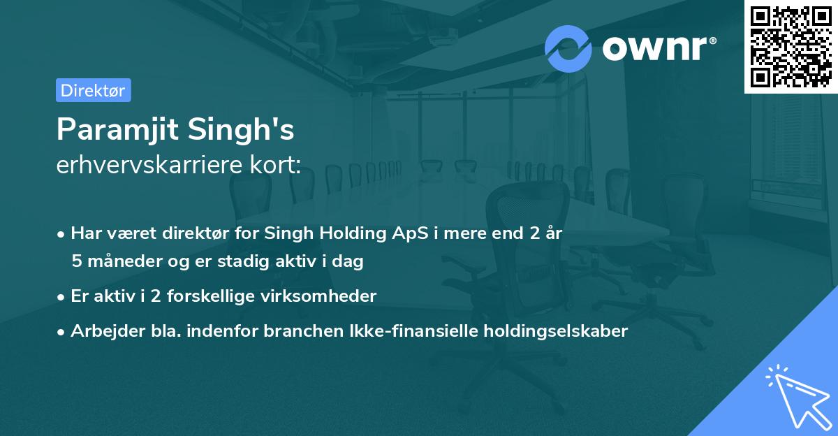 Paramjit Singh's erhvervskarriere kort