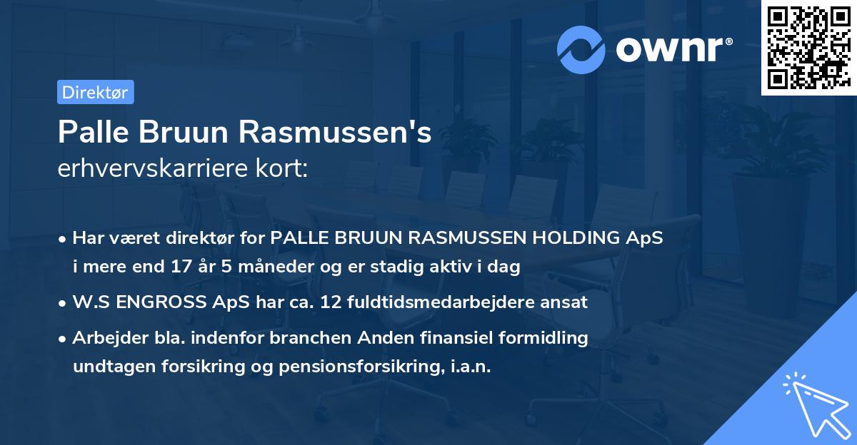 Palle Bruun Rasmussen's erhvervskarriere kort