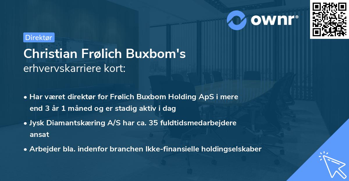 Christian Frølich Buxbom's erhvervskarriere kort