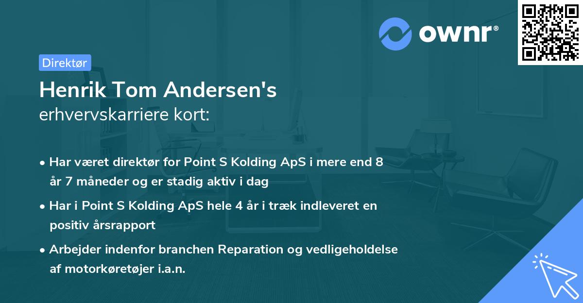 Henrik Tom Andersen's erhvervskarriere kort