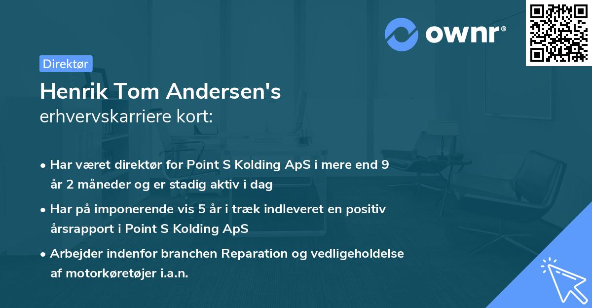 Henrik Tom Andersen's erhvervskarriere kort