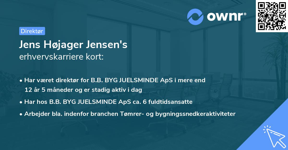 Jens Højager Jensen's erhvervskarriere kort