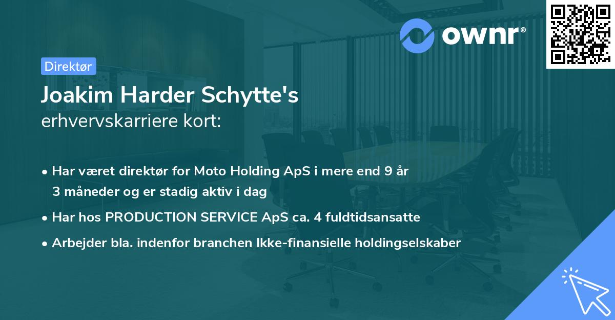 Joakim Harder Schytte's erhvervskarriere kort