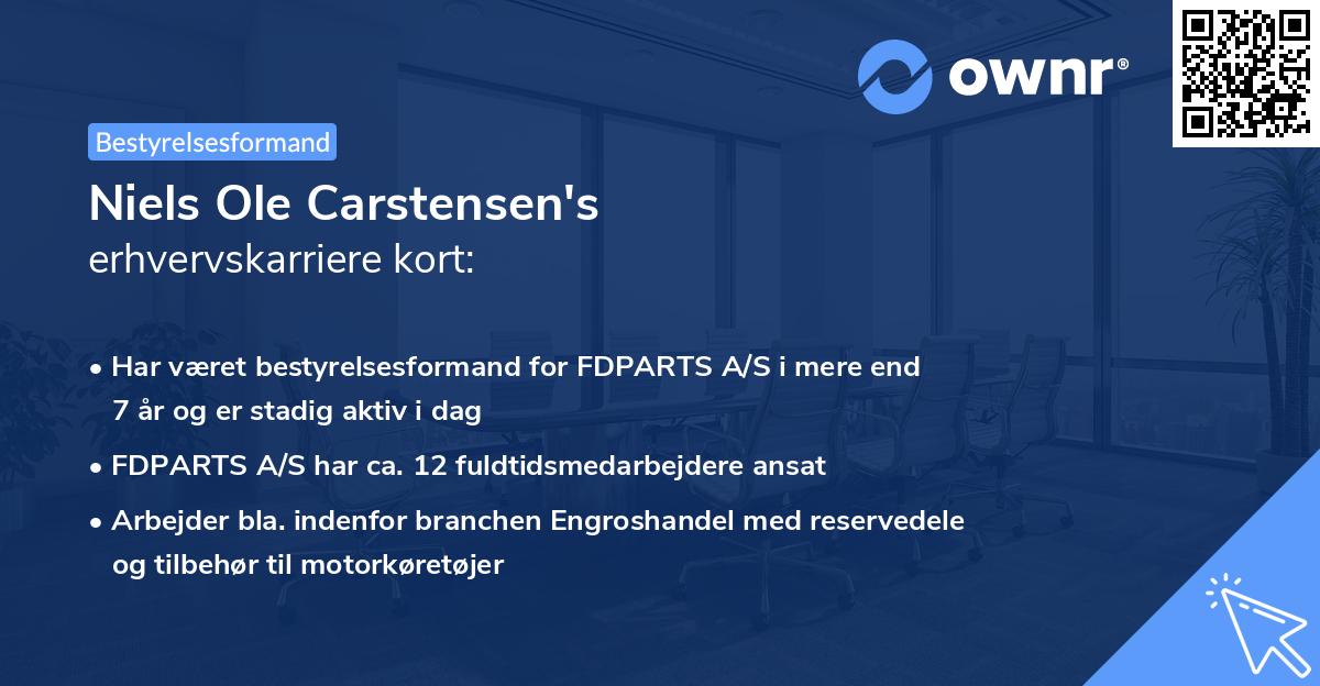 Niels Ole Carstensen's erhvervskarriere kort