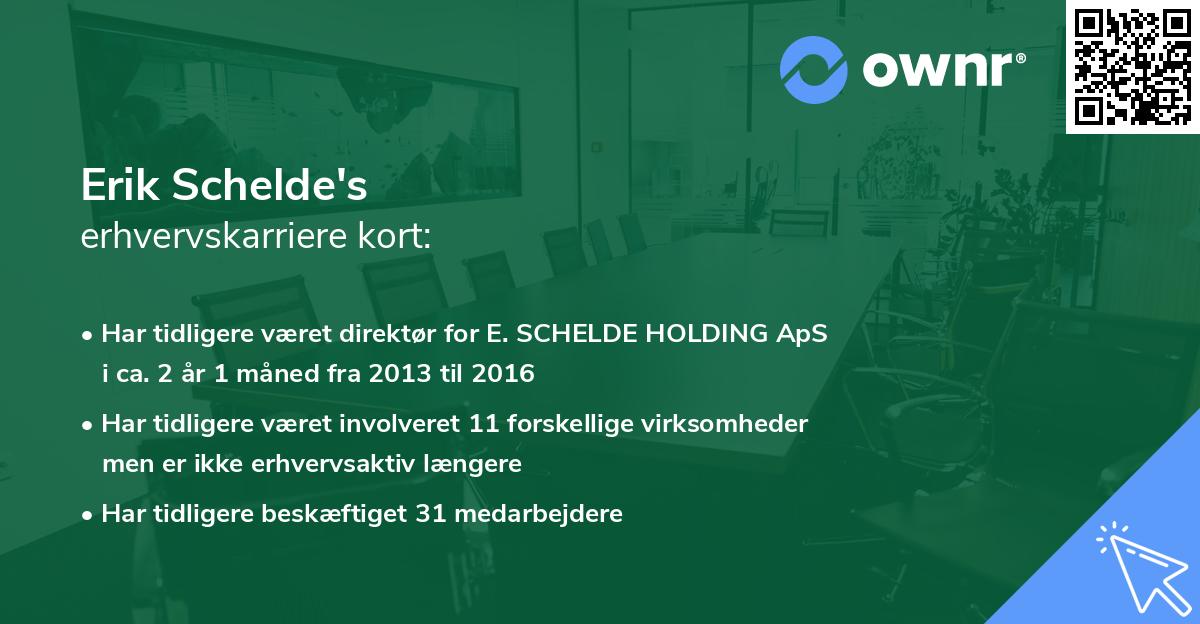 Erik Schelde's erhvervskarriere kort