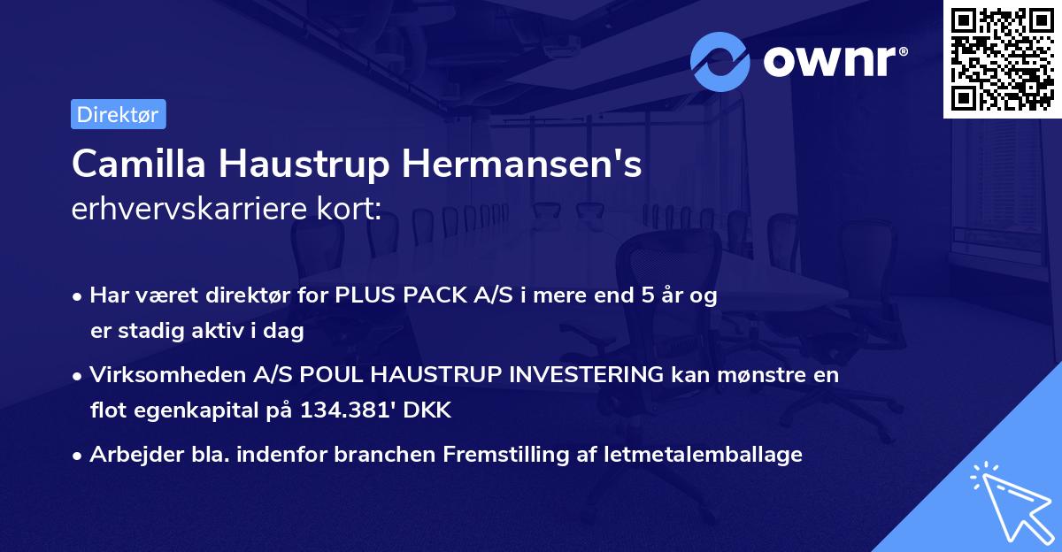 Camilla Haustrup Hermansen's erhvervskarriere kort