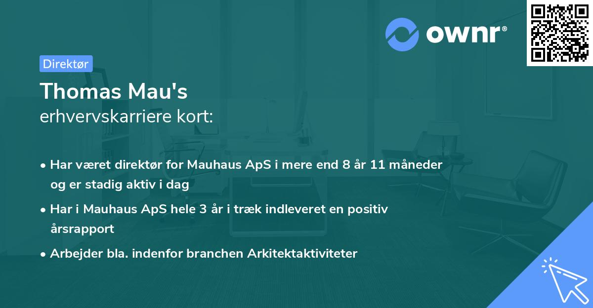 Thomas Mau's erhvervskarriere kort