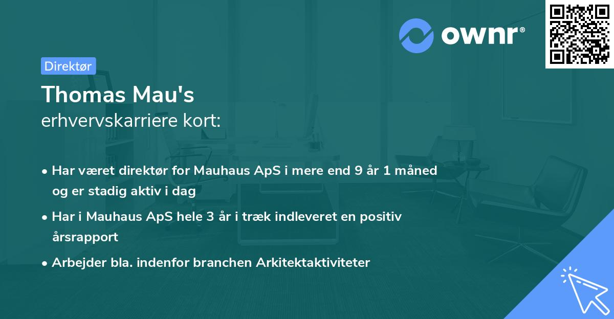 Thomas Mau's erhvervskarriere kort