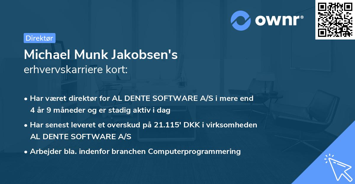 Michael Munk Jakobsen's erhvervskarriere kort