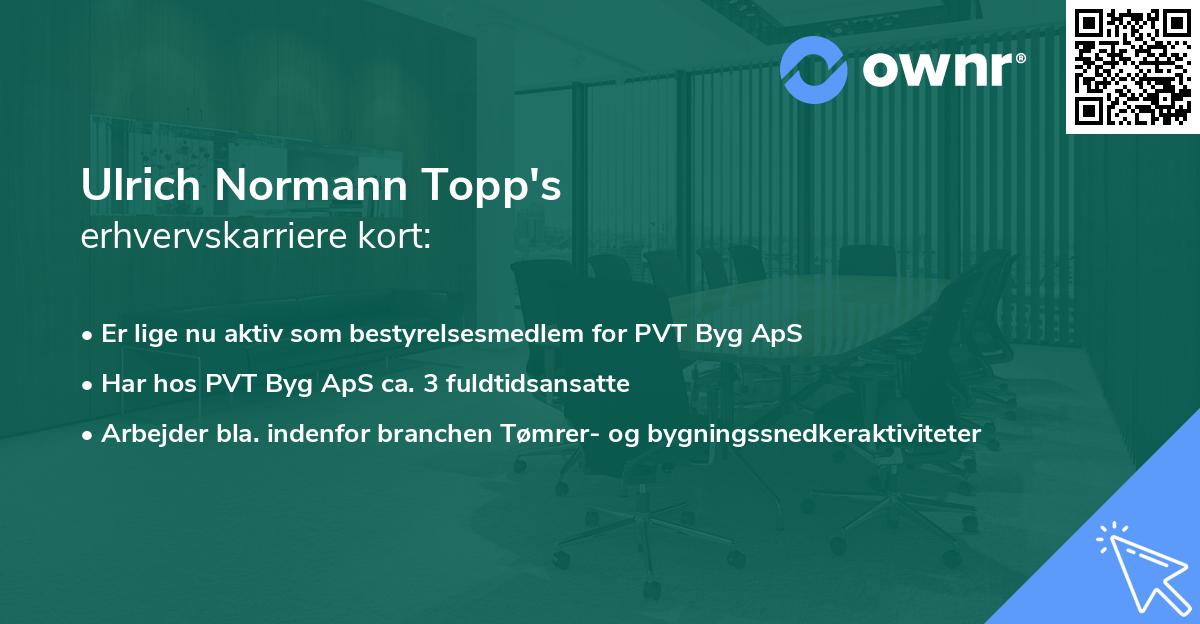 Ulrich Normann Topp's erhvervskarriere kort