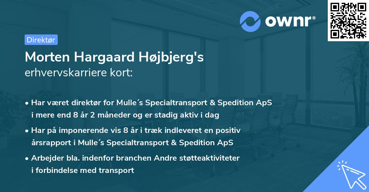 Morten Hargaard Højbjerg's erhvervskarriere kort