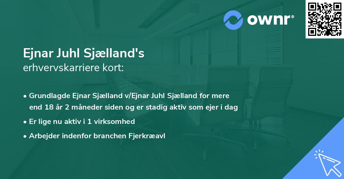 Ejnar Juhl Sjælland's erhvervskarriere kort