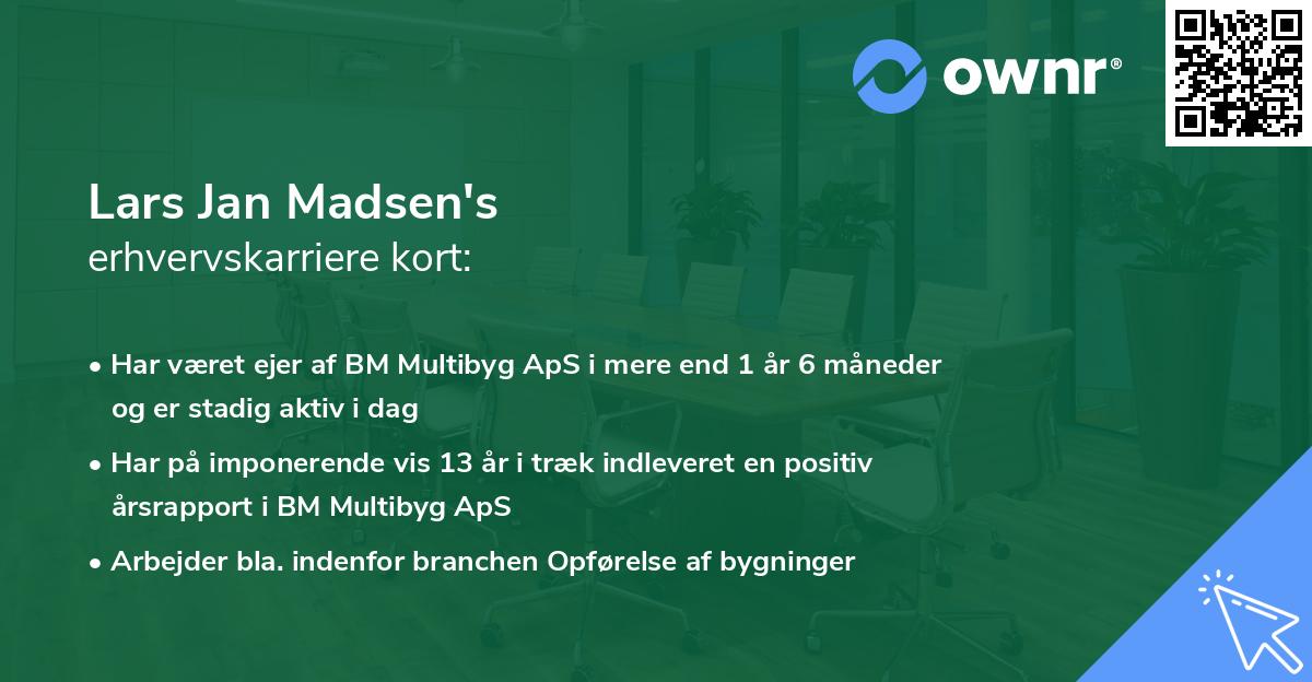 Lars Jan Madsen's erhvervskarriere kort