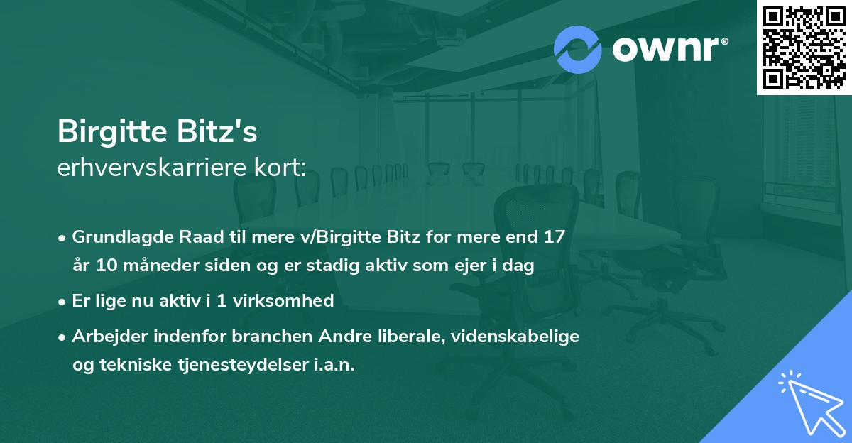Birgitte Bitz's erhvervskarriere kort