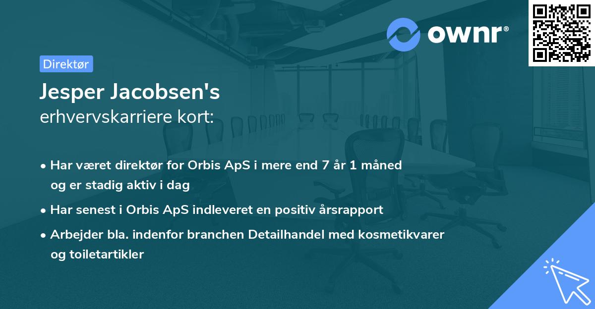 Jesper Jacobsen's erhvervskarriere kort