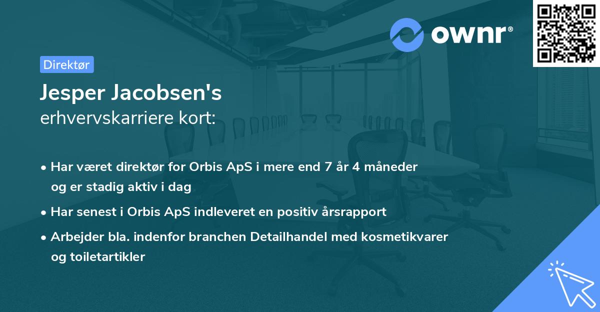 Jesper Jacobsen's erhvervskarriere kort