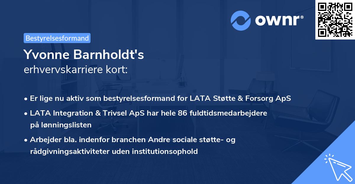 Yvonne Barnholdt's erhvervskarriere kort