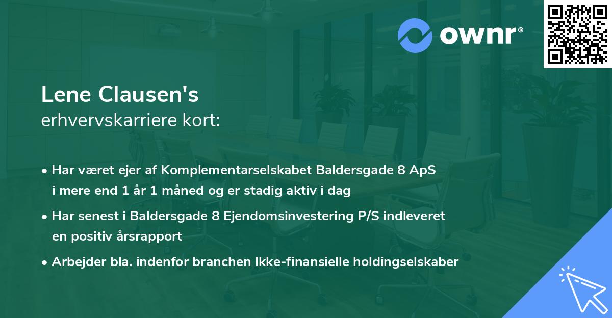 Lene Clausen's erhvervskarriere kort