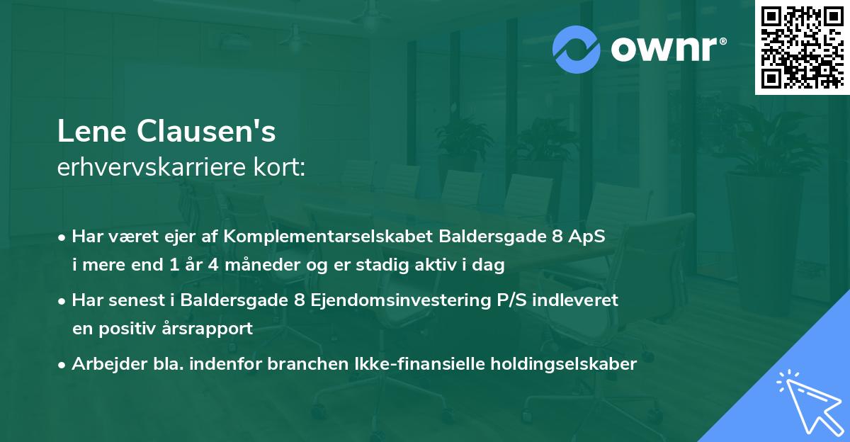 Lene Clausen's erhvervskarriere kort