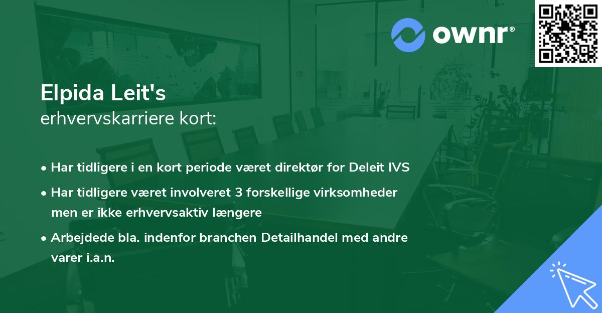 Elpida Leit's erhvervskarriere kort