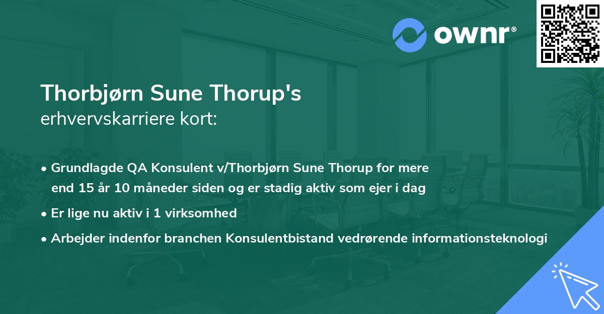 Thorbjørn Sune Thorup's erhvervskarriere kort