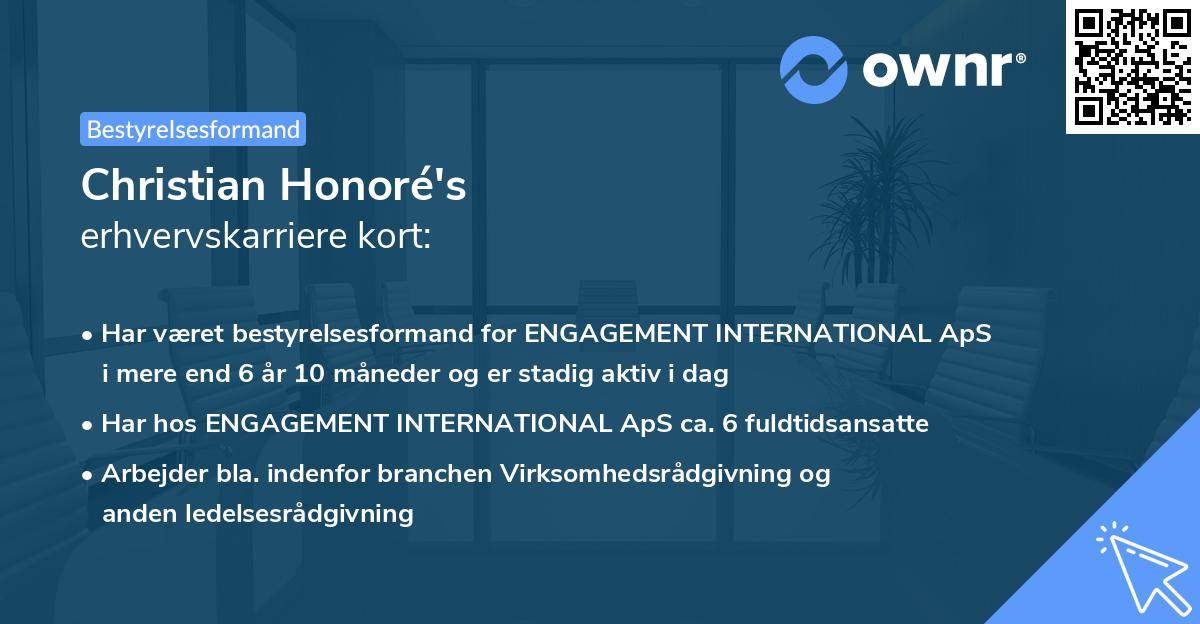 Christian Honoré's erhvervskarriere kort