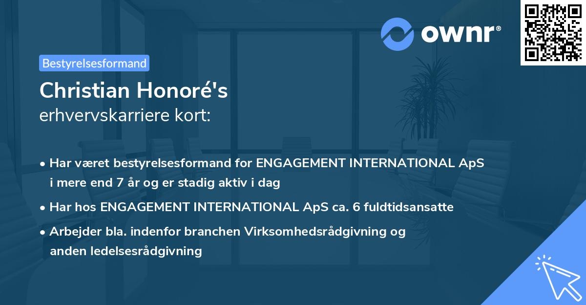 Christian Honoré's erhvervskarriere kort
