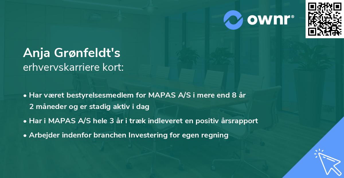 Anja Grønfeldt's erhvervskarriere kort