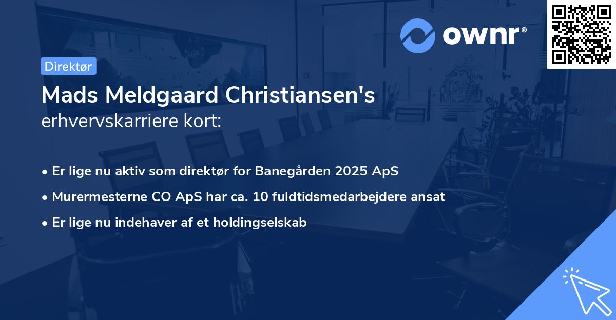 Mads Meldgaard Christiansen's erhvervskarriere kort