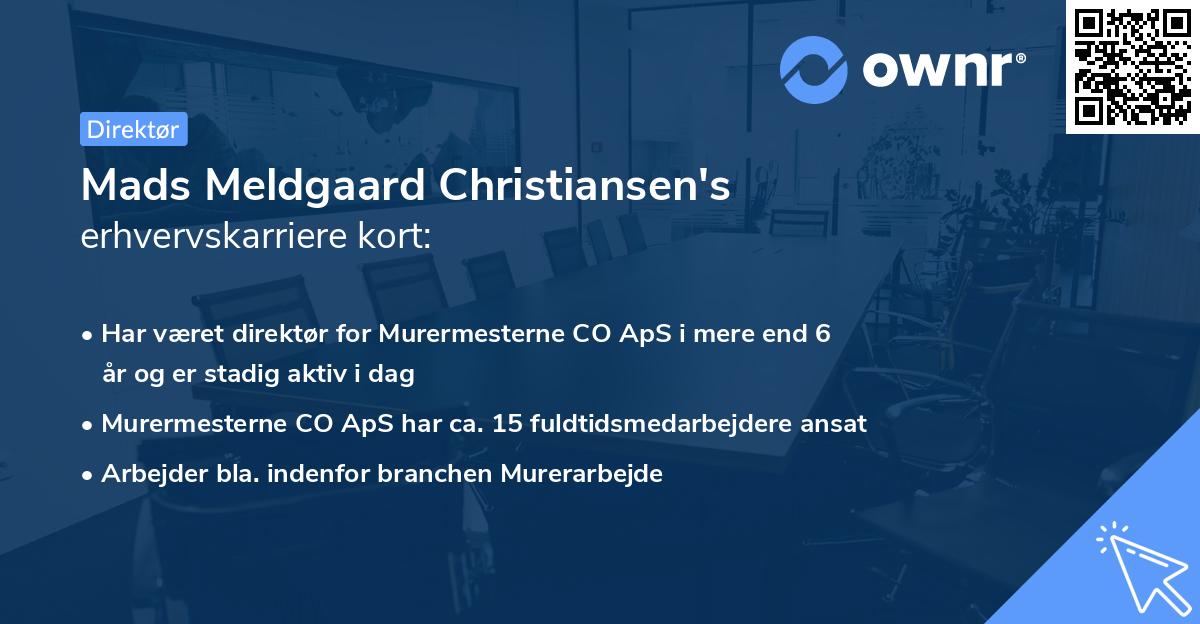 Mads Meldgaard Christiansen's erhvervskarriere kort