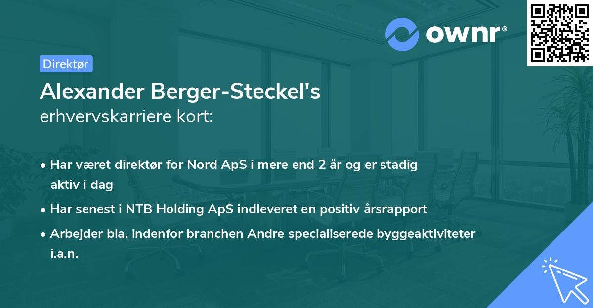Alexander Berger-Steckel's erhvervskarriere kort