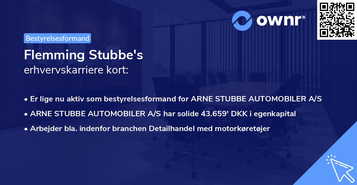 Flemming Stubbe's erhvervskarriere kort