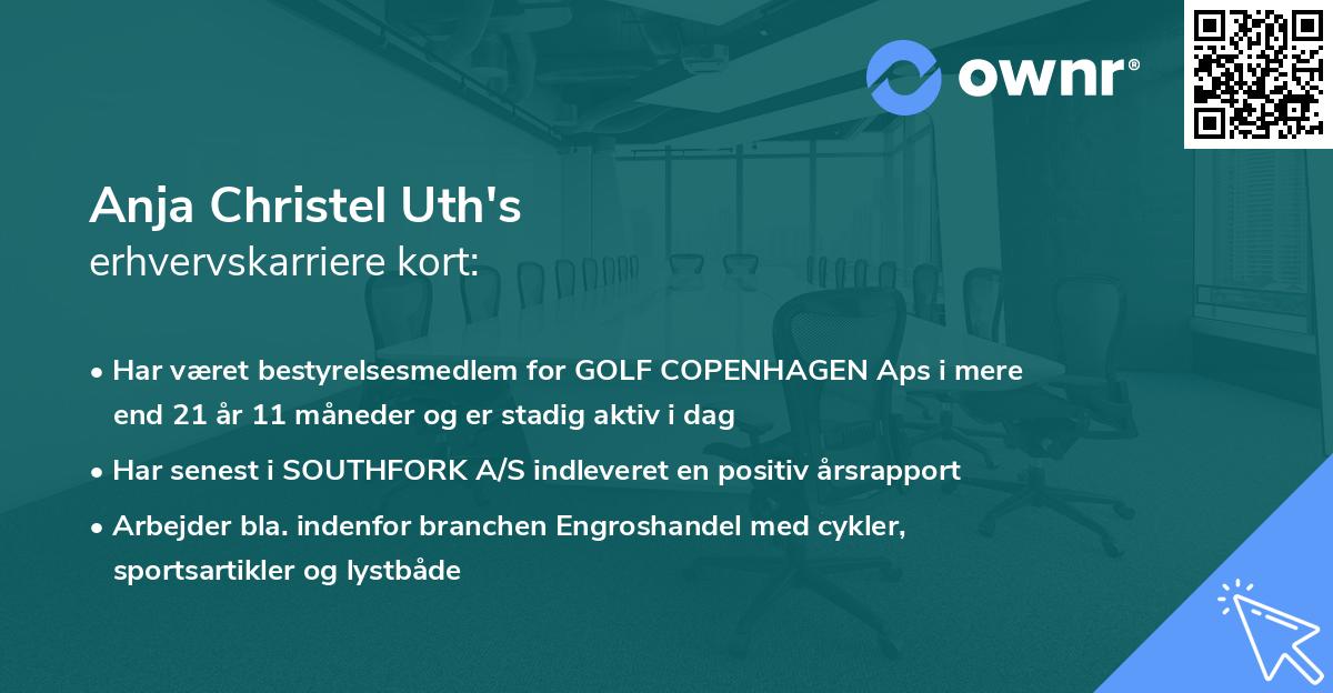 Anja Christel Uth's erhvervskarriere kort