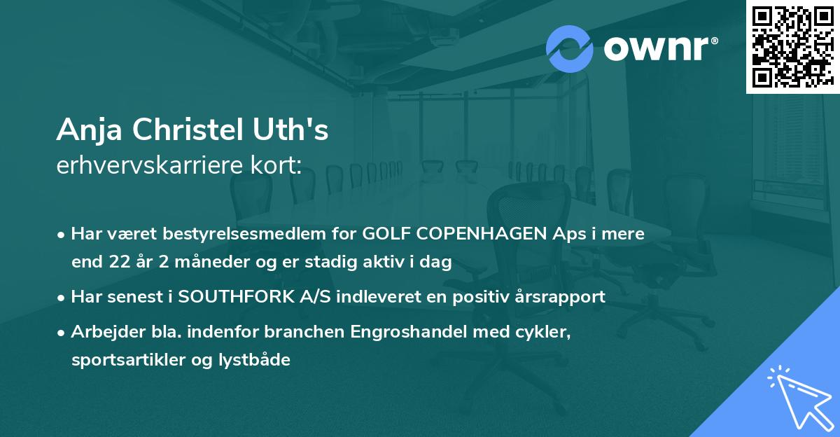 Anja Christel Uth's erhvervskarriere kort