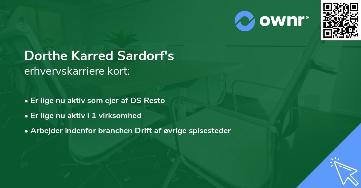 Dorthe Karred Sardorf's erhvervskarriere kort
