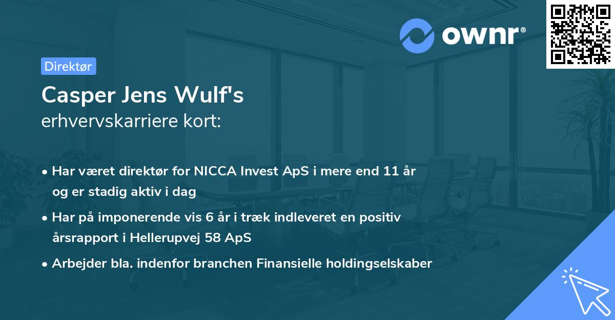 Casper Jens Wulf's erhvervskarriere kort