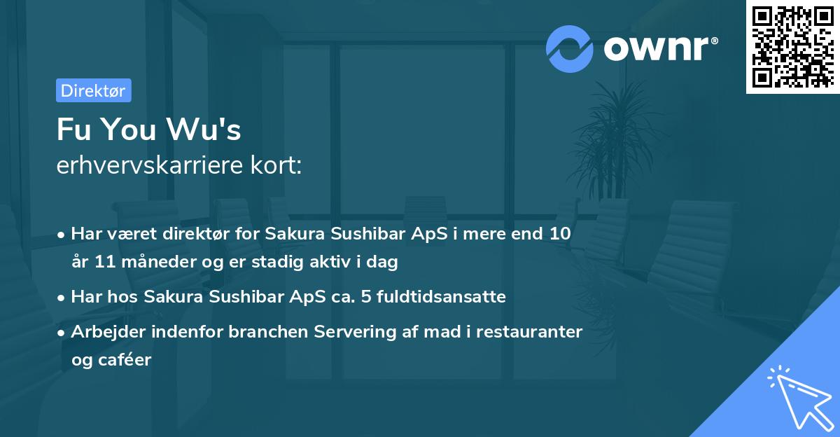 Fu You Wu's erhvervskarriere kort