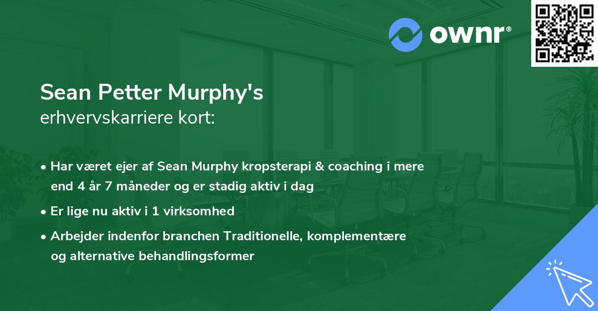Sean Petter Murphy's erhvervskarriere kort