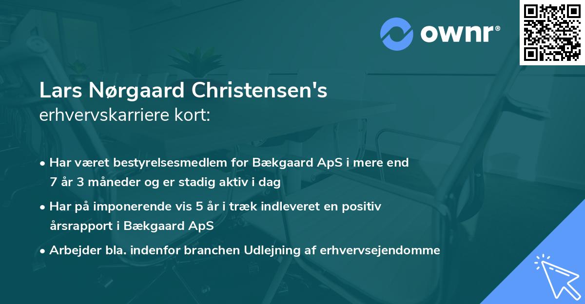 Lars Nørgaard Christensen's erhvervskarriere kort