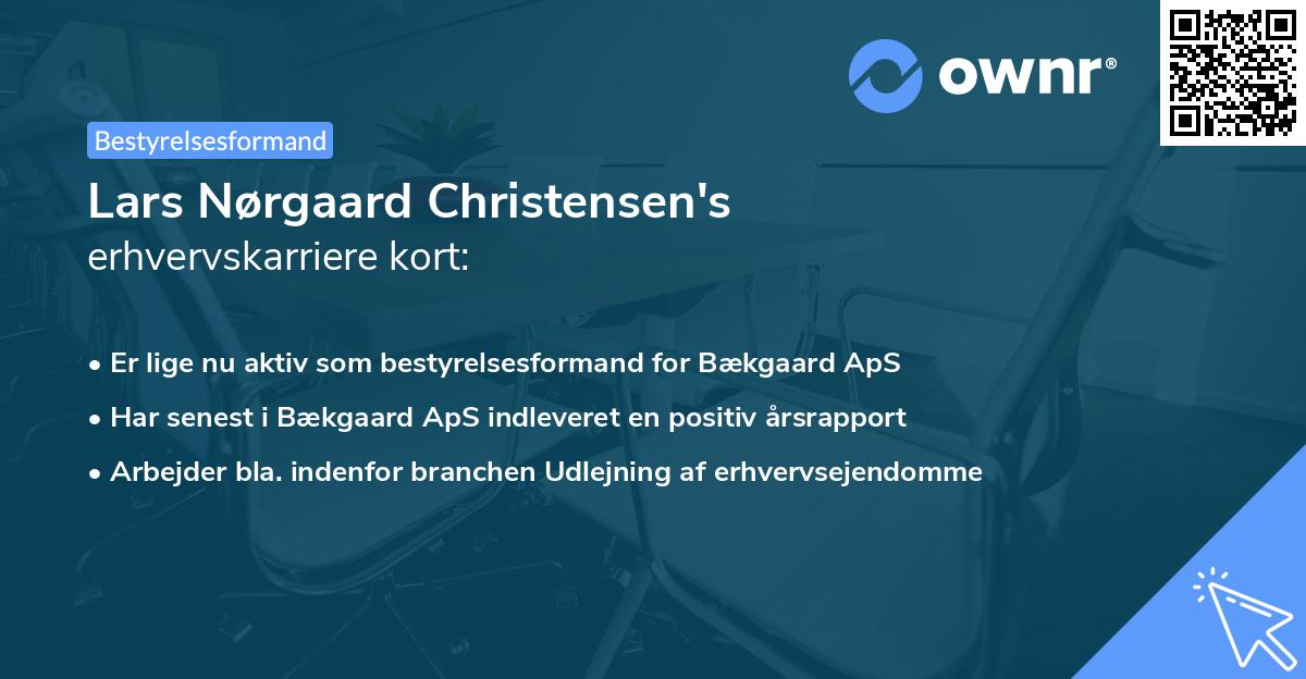 Lars Nørgaard Christensen's erhvervskarriere kort