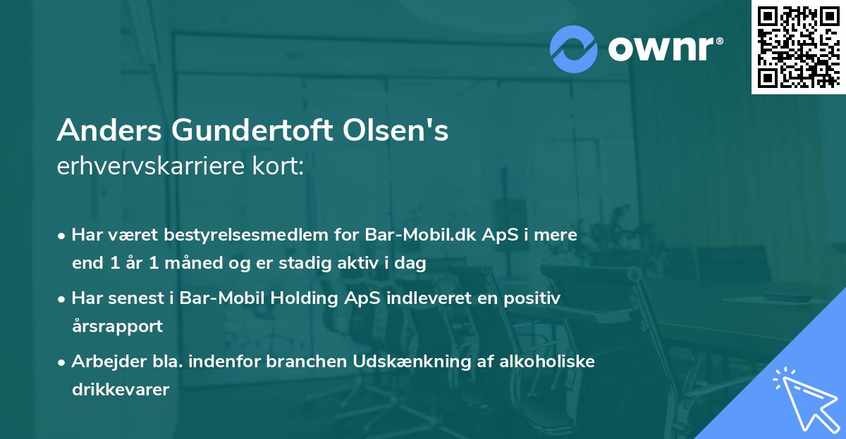 Anders Gundertoft Olsen's erhvervskarriere kort