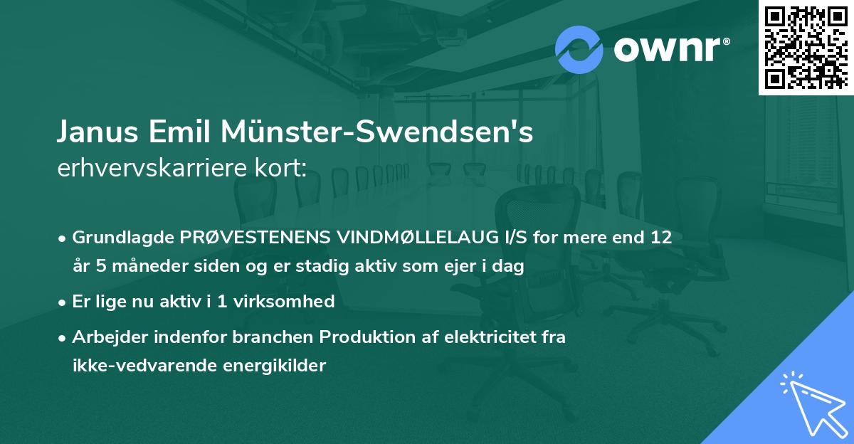 Janus Emil Münster-Swendsen's erhvervskarriere kort