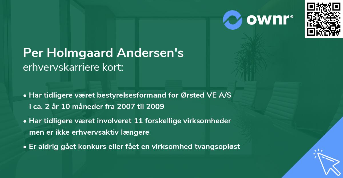 Per Holmgaard Andersen's erhvervskarriere kort