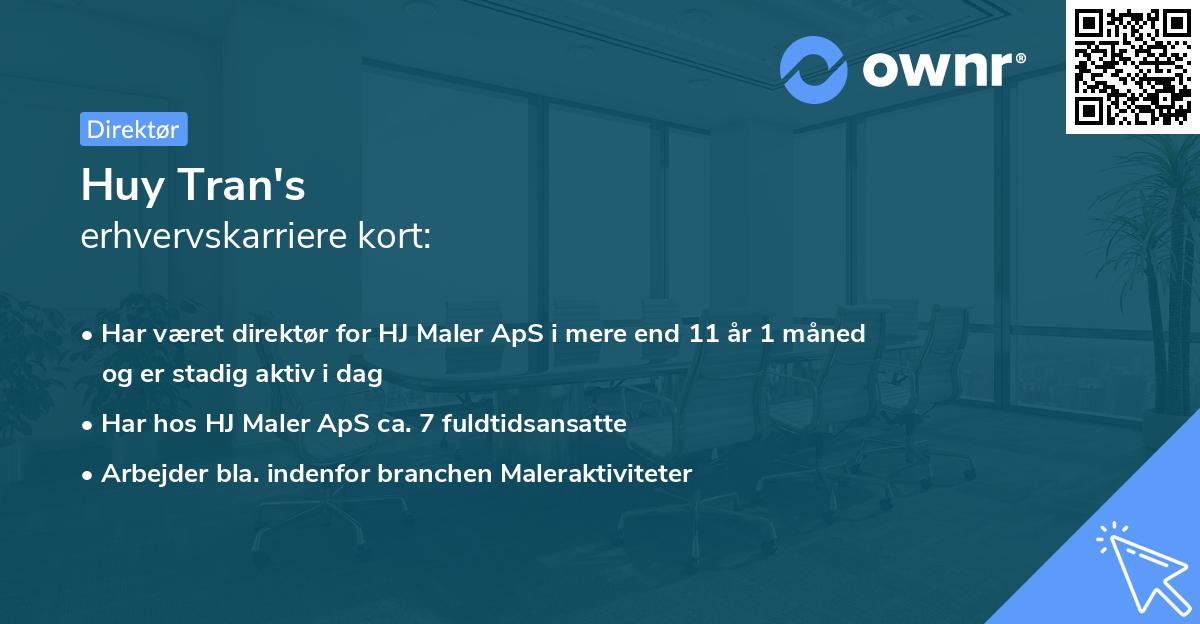 Huy Tran's erhvervskarriere kort