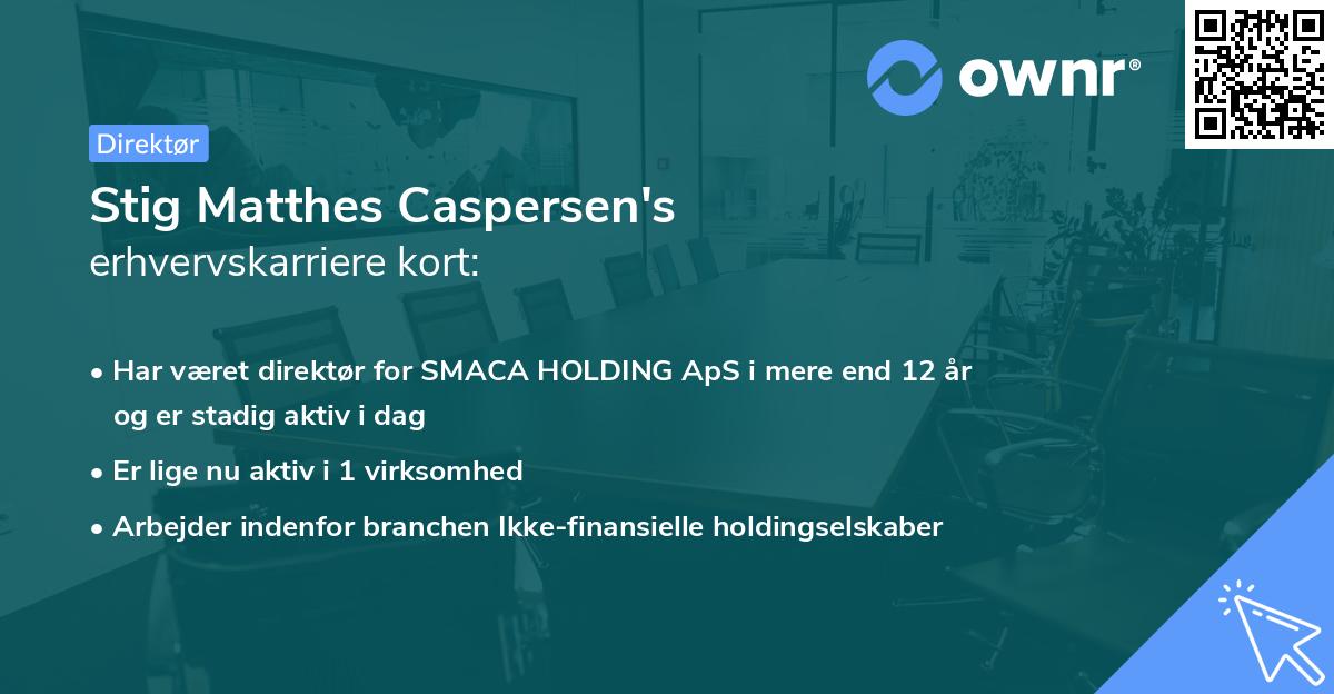 Stig Matthes Caspersen's erhvervskarriere kort