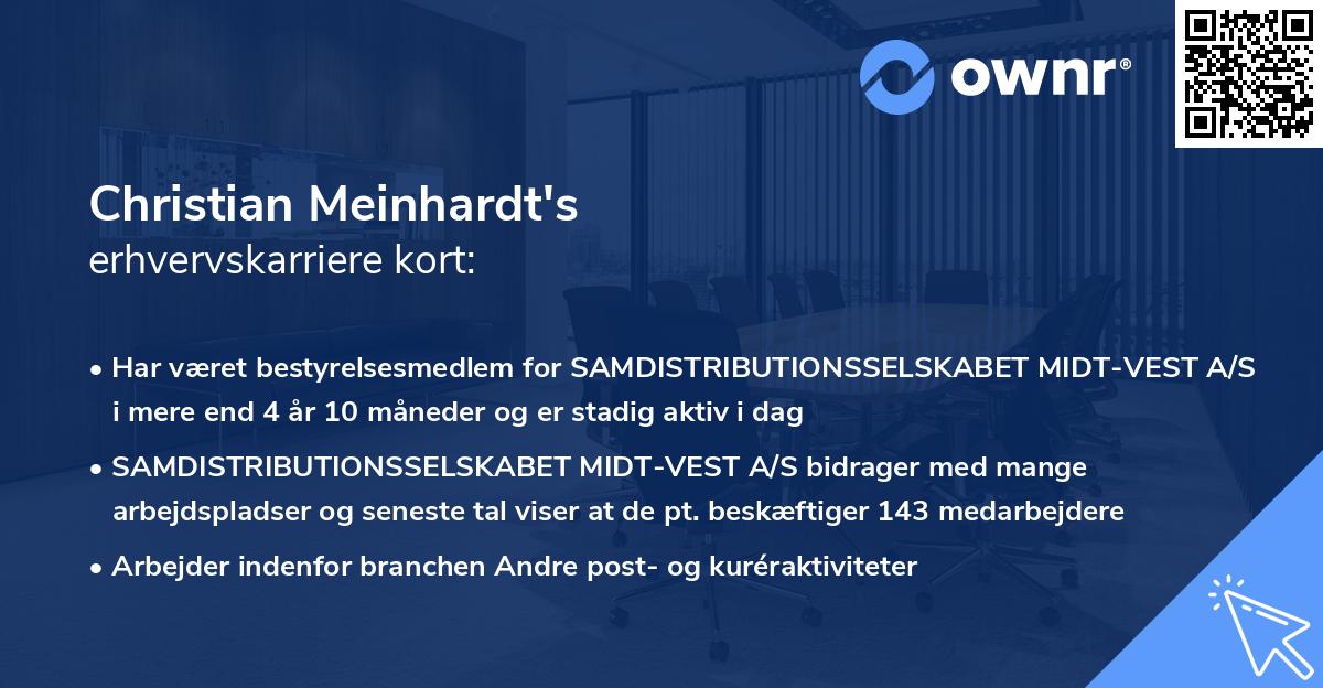 Christian Meinhardt's erhvervskarriere kort
