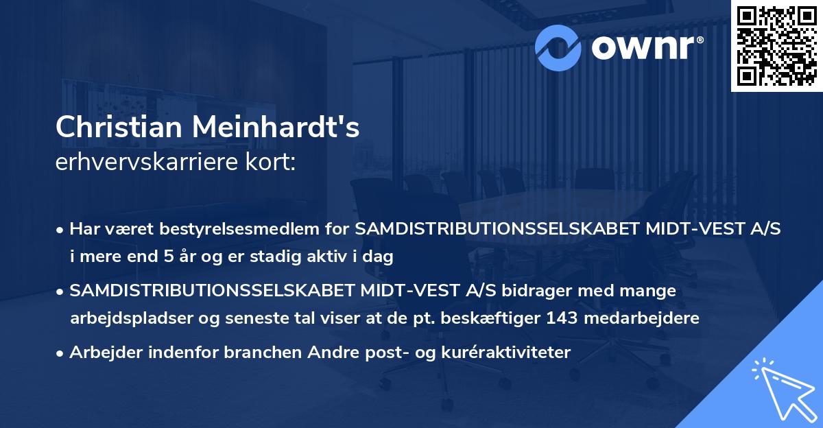 Christian Meinhardt's erhvervskarriere kort